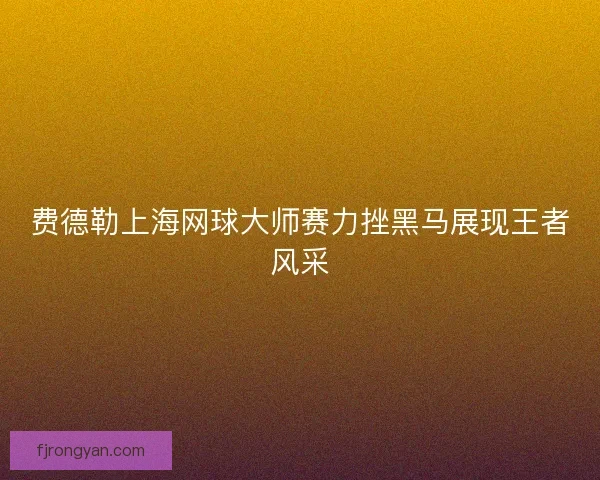费德勒上海网球大师赛力挫黑马展现王者风采